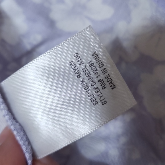 Blue Rain Violet & White Floral Short Sleeve Lolita Top - Picture 5 of 8